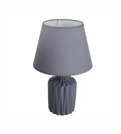 Lampada da tavolo "vulcano" in ceramica grigia e14