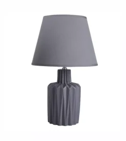 Lampada da tavolo "vulcano" in ceramica grigia e14