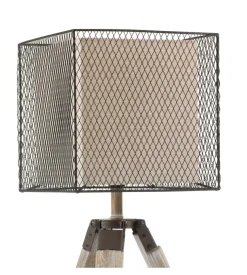 Lampada da tavolo "zazu" in legno e metallo, e27