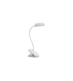 Lampada led da tavolo "donutclip" bianco a morsetto 4000k