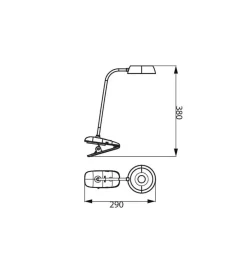 Lampada led da tavolo "donutclip" bianco a morsetto 4000k