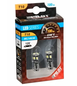 Lampada 12v hyper-led 24 - 8 smd x 3 chips - (t10) - trifocus - w2,1x9,5d - 2 pz  58464