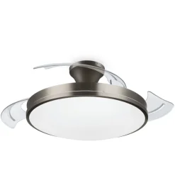 Lampada ventilatore a led philips "atlas nickel" colore acciaio, 5500 k