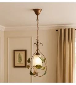 Lampadario 1 luce onli "arpa" bronzo e27