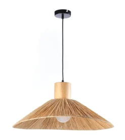 Lampadario 1 luce onli "rafia" marrone e27