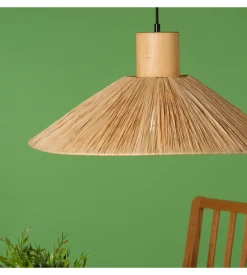 Lampadario 1 luce onli "rafia" marrone e27