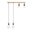 Lampadario 4 luci "clartina" metallo e legno, e27