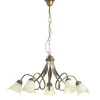 Lampadario 5 luci in metallo color bronzo, e14