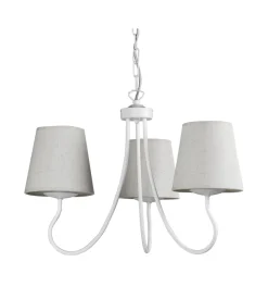 Lampadario 3 luci "margot" in ferro e stoffa, e14