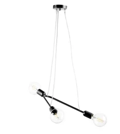 Lampadario 3 luci onli "boomerang" nero e27