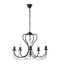 Lampadario 3 luci onli "candela" nero e14