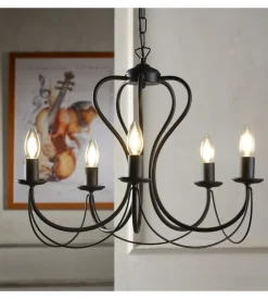 Lampadario 3 luci onli "candela" nero e14