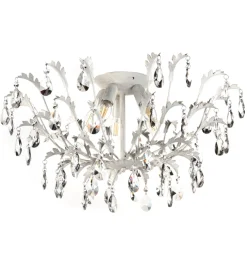 Lampadario 5 luci onli "cesta" avorio e14