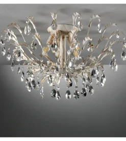 Lampadario 5 luci onli "cesta" avorio e14