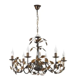 Lampadario 6 luci onli "collana" bronzo e14