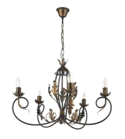 Lampadario 5 luci onli "gretel" bronzo e14