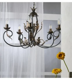 Lampadario 5 luci onli "gretel" bronzo e14