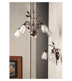 Lampadario 5 luci onli "liliana" bronzo e14