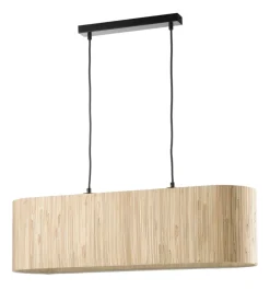 Lampadario 2 luci onli "madu" legno e27