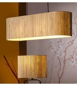 Lampadario 2 luci onli "madu" legno e27