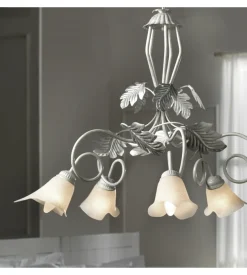 Lampadario 5 luci onli "marilena" argento e14