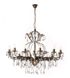 Lampadario 12 luci onli "teresa" bronzo e14