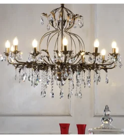 Lampadario 12 luci onli "teresa" bronzo e14