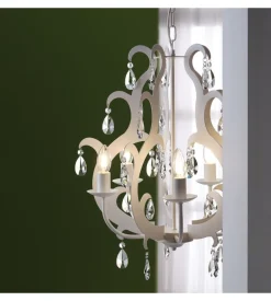 Lampadario a 5 luci "jane" bianco, e14