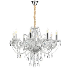 Lampadario a 8 luci "svetlana" cristallo/cromo, e14