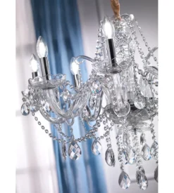 Lampadario a 8 luci "svetlana" cristallo/cromo, e14