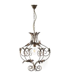 Lampadario "contessa" in metallo color bronzo, e27