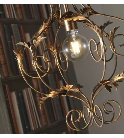 Lampadario "contessa" in metallo color bronzo, e27