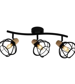 Lampadario "ginger" 3 luci metallo nero, e14