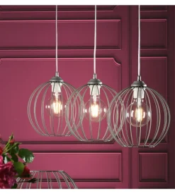 Lampadario onli "melone" grigio 3 luci, e27