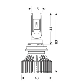 Lampade led per auto 9-32v halo led serie 6 standard - (h8-h9-h11-h16) - 30w - pgj19-x - 2 pz  - scatola  57786