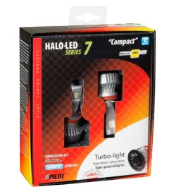 Lampade led per auto 9-32v halo led serie 7 compact - (h8-h9-h11-h16) - 36w - pgj19-x - 2 pz  - scatola  57779