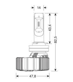 Lampade led per auto 9-32v halo led serie 4 fit-master - (h8-h9-h11-h16) - 25w - pgj19-x - 2 pz  - scatola  57800
