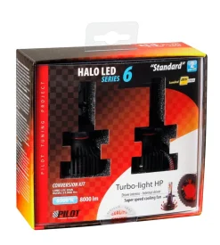Lampade led per auto 9-32v halo led serie 6 standard - (h4) - 30w - p43t - 2 pz  - scatola  57784
