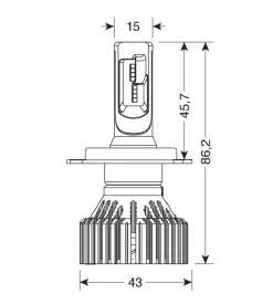 Lampade led per auto 9-32v halo led serie 6 standard - (h4) - 30w - p43t - 2 pz  - scatola  57784
