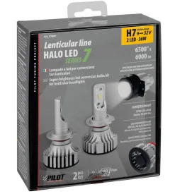 Lampade led per auto 9-32v halo led serie 7 compact - (h7 lenticular) - 36w - px26d - 2 pz  - scatola  57805