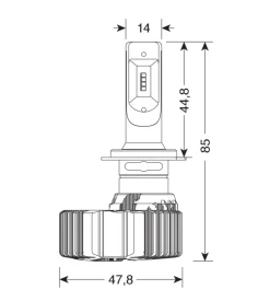 Lampade led per auto 9-32v halo led serie 4 fit-master - (h7) - 25w - px26d - 2 pz  - scatola  57799