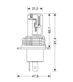Lampade led per auto 9-32v halo led serie 8 halo killer - (h4) - 25w - p43t - 2 pz  - scatola  57770