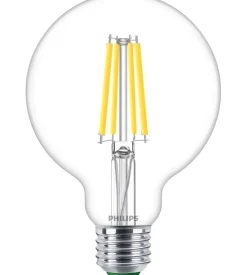 Lampadina a led philips "globo" trasparente luce naturale 60w 2700k, e27