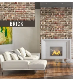 Lastra decorativa in polipropilene con stampa effetto brick, 100x50 cm