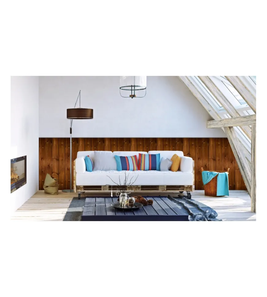 Lastra decorativa in polipropilene con stampa effetto legno "saloon", 100x50 cm