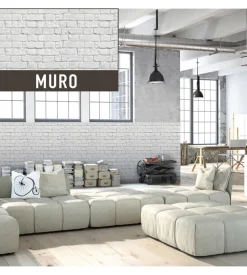 Lastra decorativa in polipropilene con stampa effetto muro, 100x50 cm