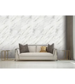 Lastra decorativa in polipropilene con stampa effetto marmo "perla", 100x50 cm