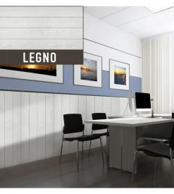 Lastra decorativa in polipropilene con stampa effetto legno bianco, 100x50 cm