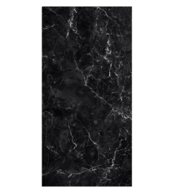 Lastra decorativa in polipropilene con stampa effetto marmo opaco "black", 100x50 cm