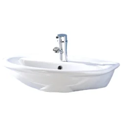 Lavabo in ceramica bianco "serie fiore".